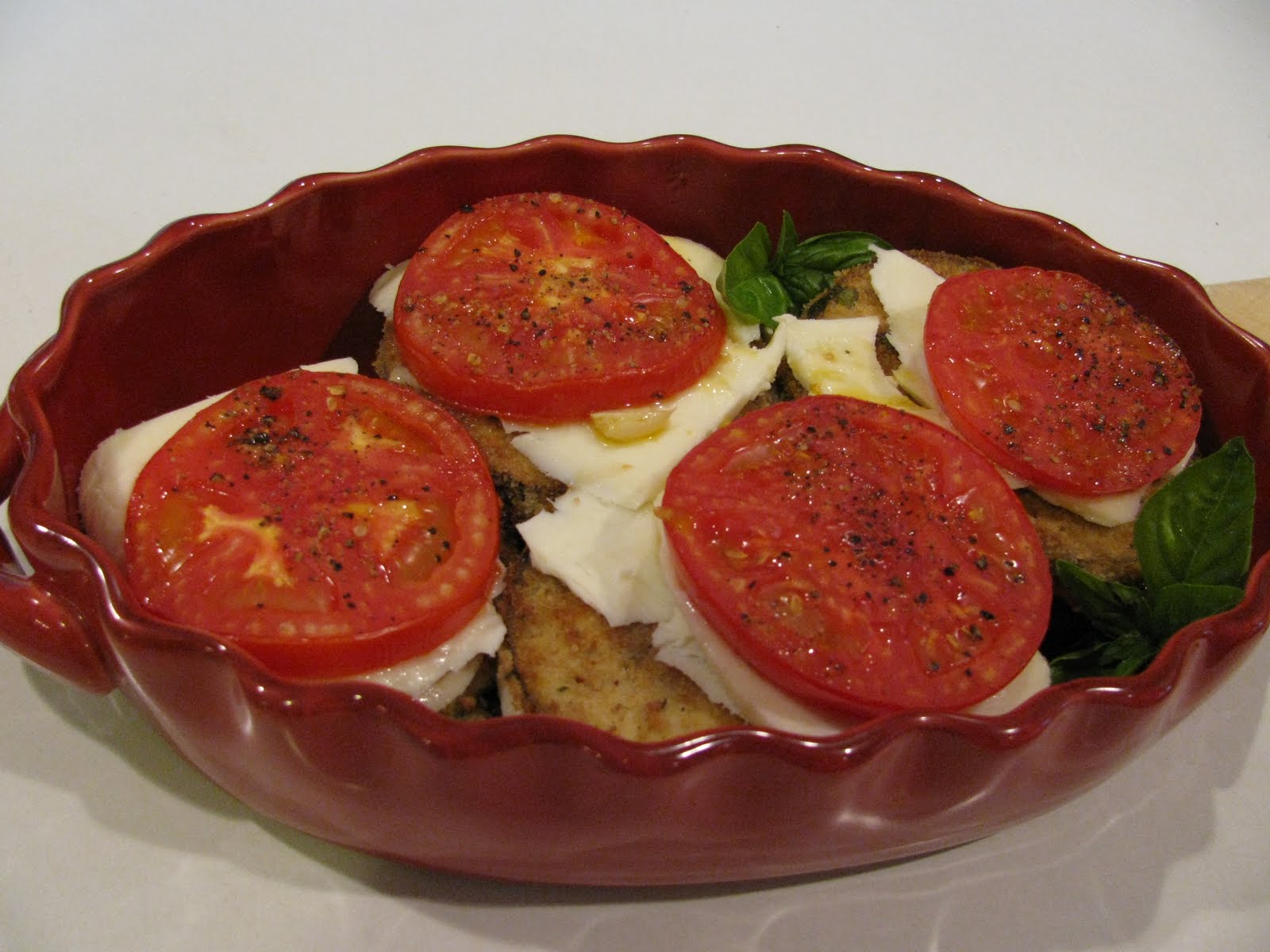 The Empty Nester Gourmet Roasted Tomato, Eggplant & Mozzarella Napoleon