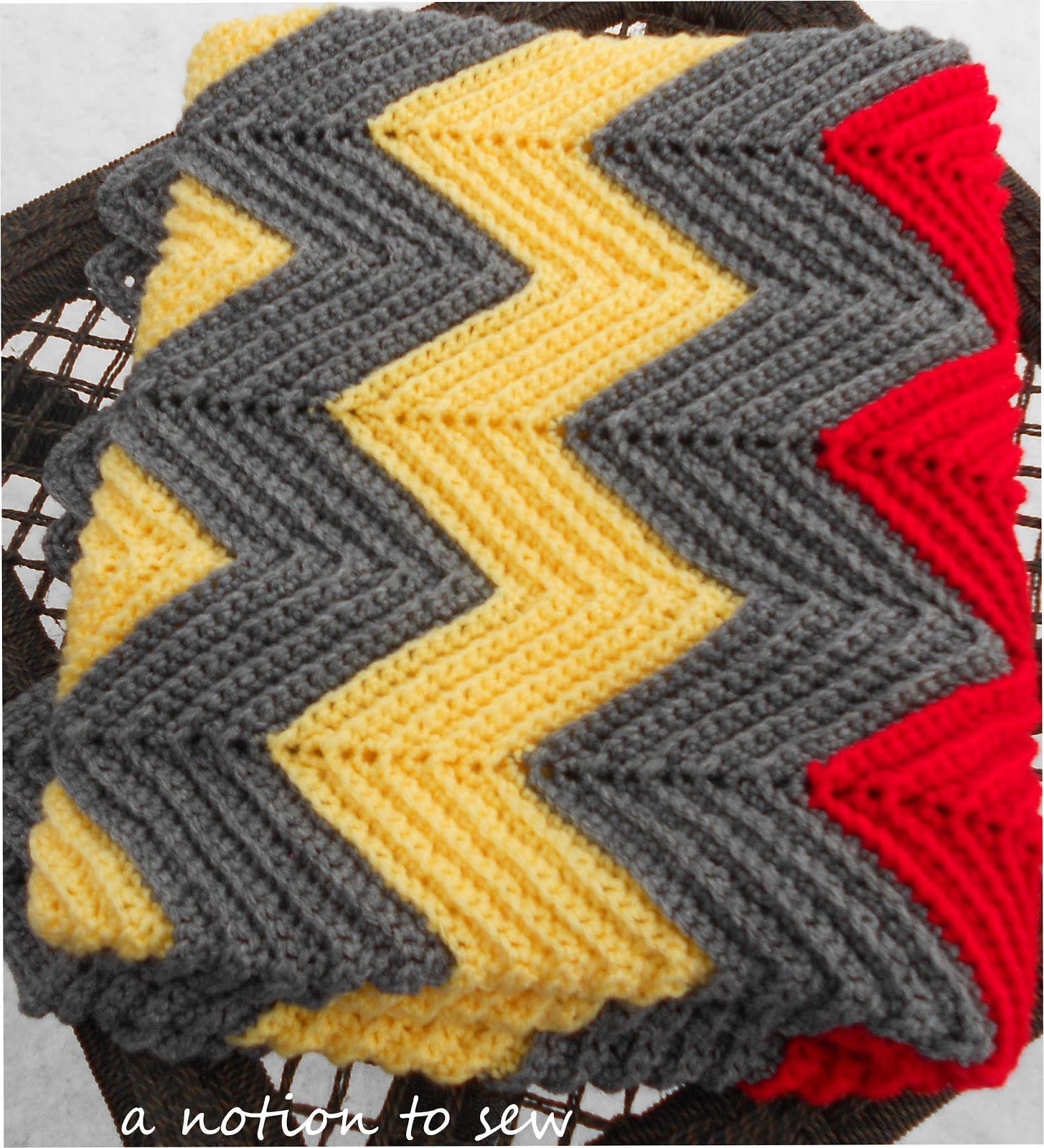 a notion to sew Crochet Chevron Blanket