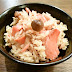 Sake to shimeji no takikomi gohan / steamed rice with salmon and shimeji mushrooms