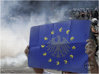 Funny photo postcard Uniunea Europeană Steag