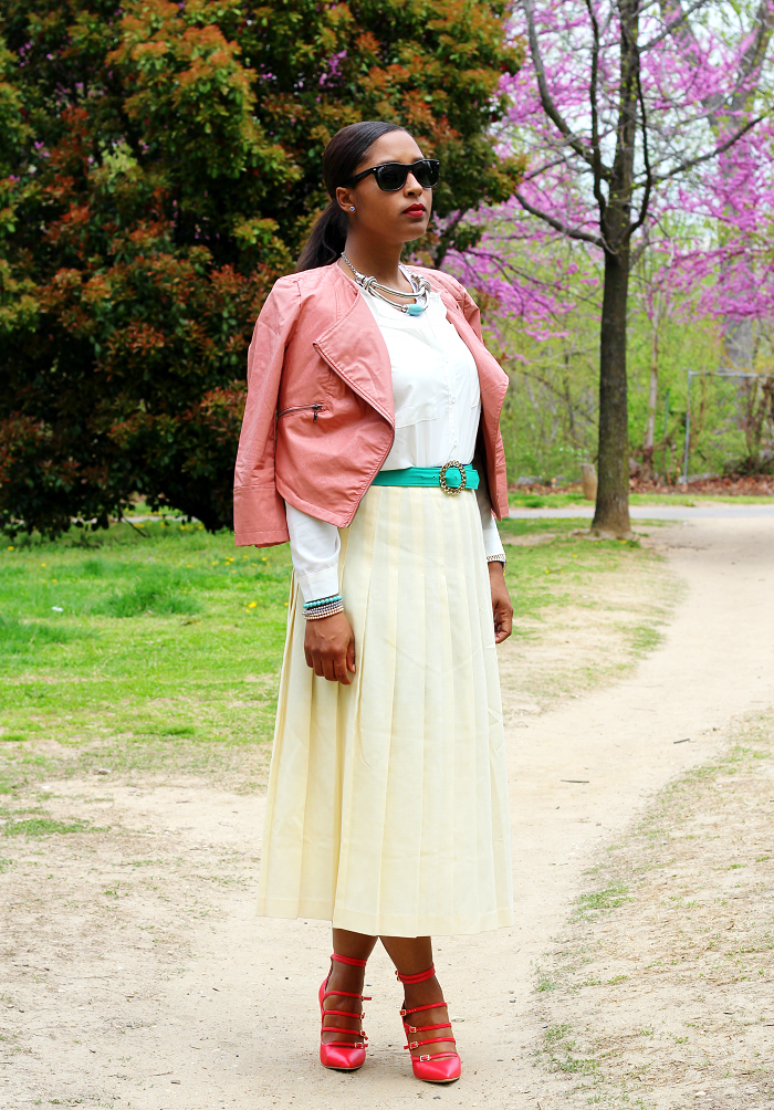 Tea Length Skirts and Pastel Leather - Comme Coco