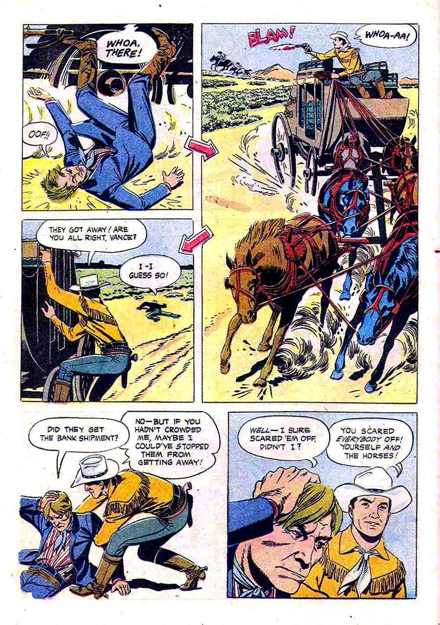 Johnny Mack Brown / Four Color Comics #922 dell western comic book page art by Russ Manning