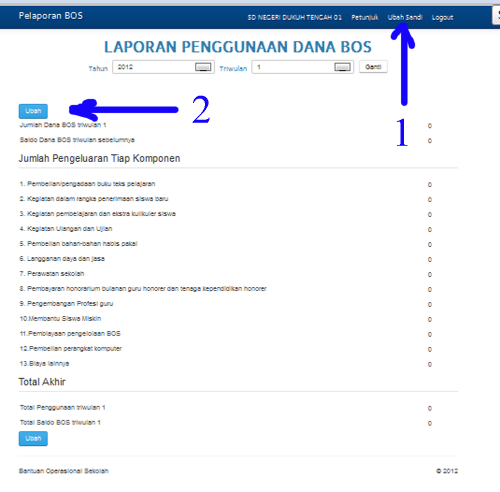 Edit Laporan BOS online K7a (Download Formulir BOS ONLINE