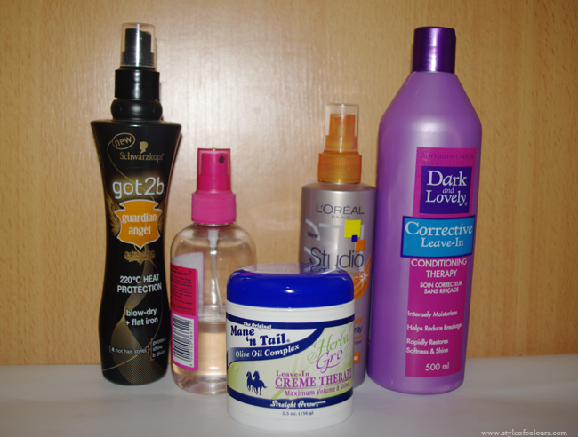Leave-in products and sprays, heat protection, curl spray, styling spray, leave-inconditioner