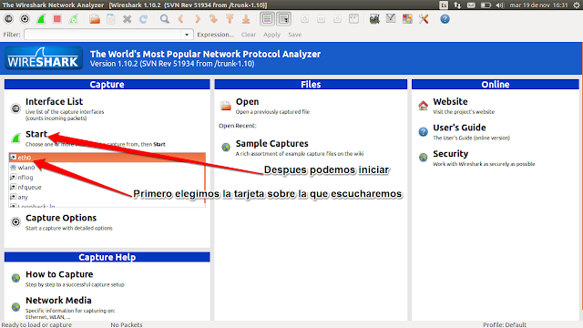 DriveMeca instalando Wireshark