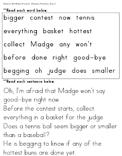 First Grade Teachers in TN: Day 4 Fluency Reads for Unit 4