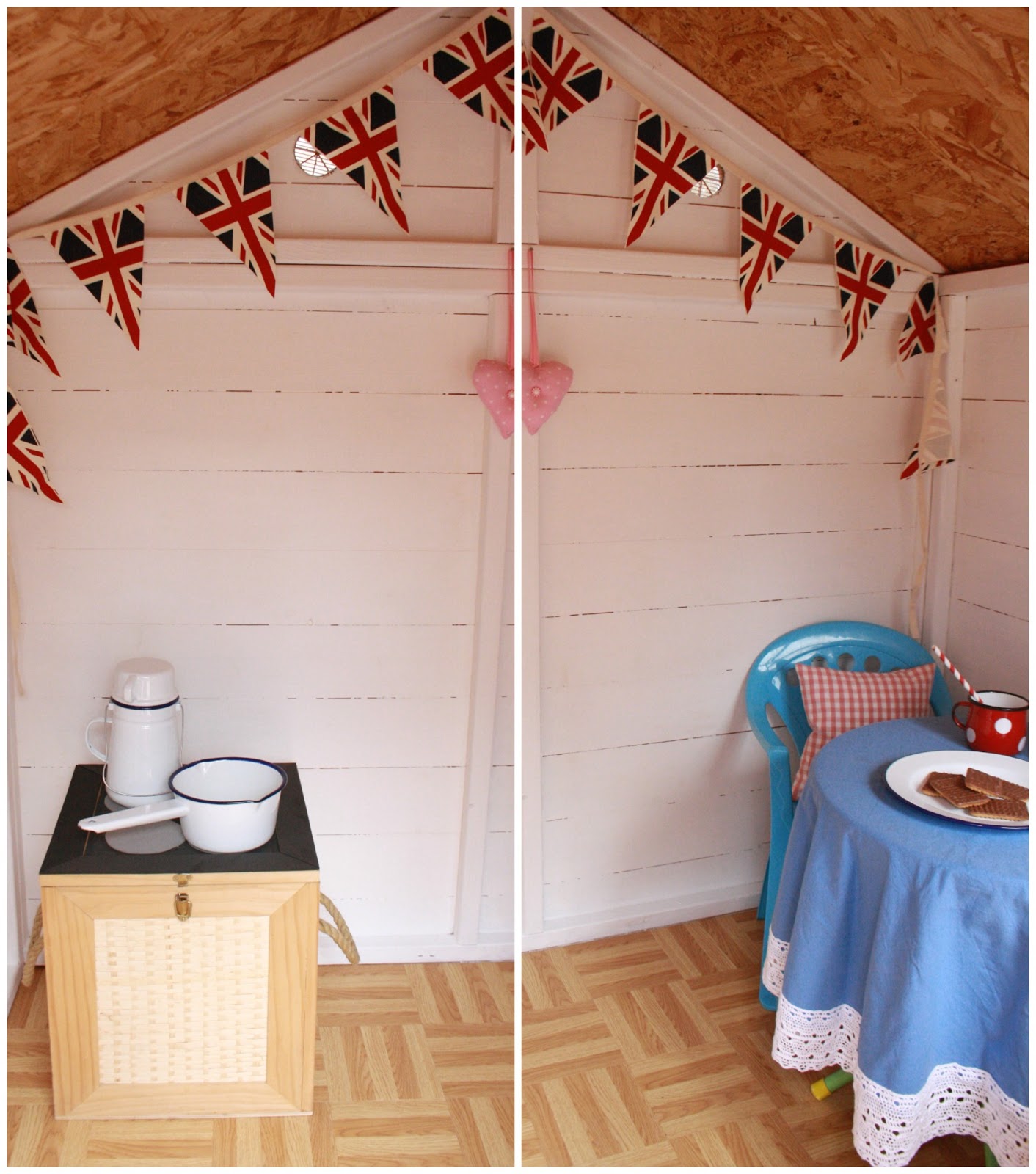 Tales From A Hy House Garden Playhouse Makeover The Cooker Is A Wooden Box We Had In Loft I Used Foam Crafting Sheets To Make Hob And Borrowed Some Enamel Bits Pieces From Kitchen