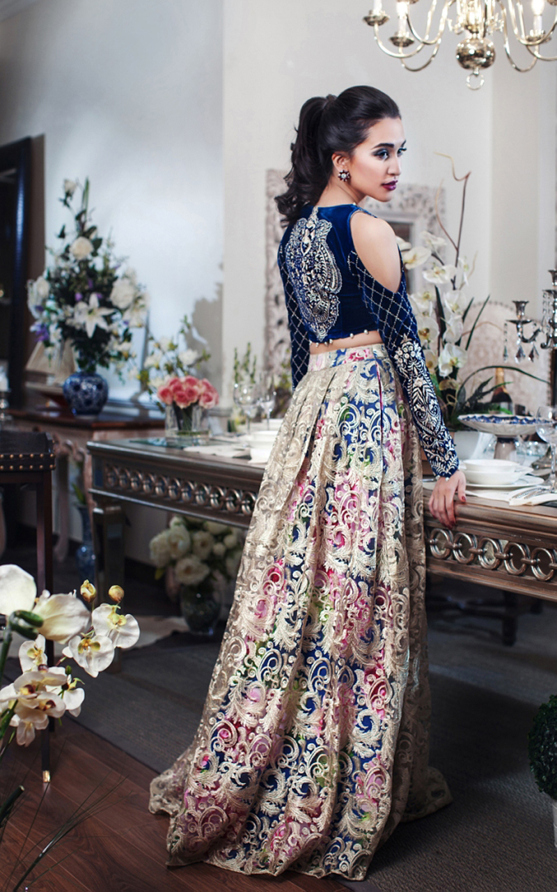 Thread and Motifs Formal 2016 Embroidered Skirt & Blouse Design Code 2994
