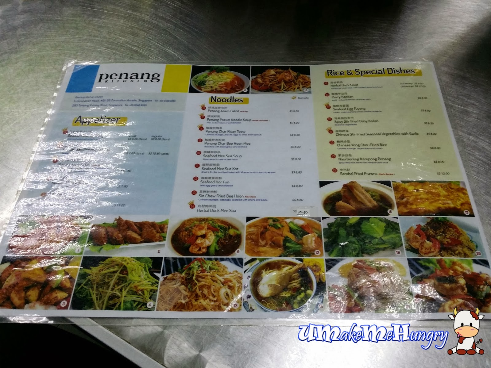Penang Kitchen's Menu