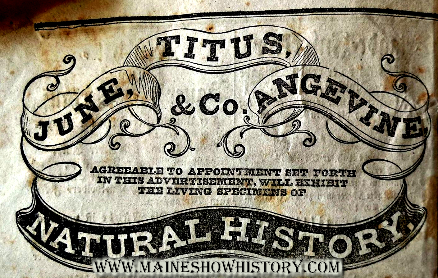 Maine Circus History Menagerie & Equestrian Troupe of June, Titus