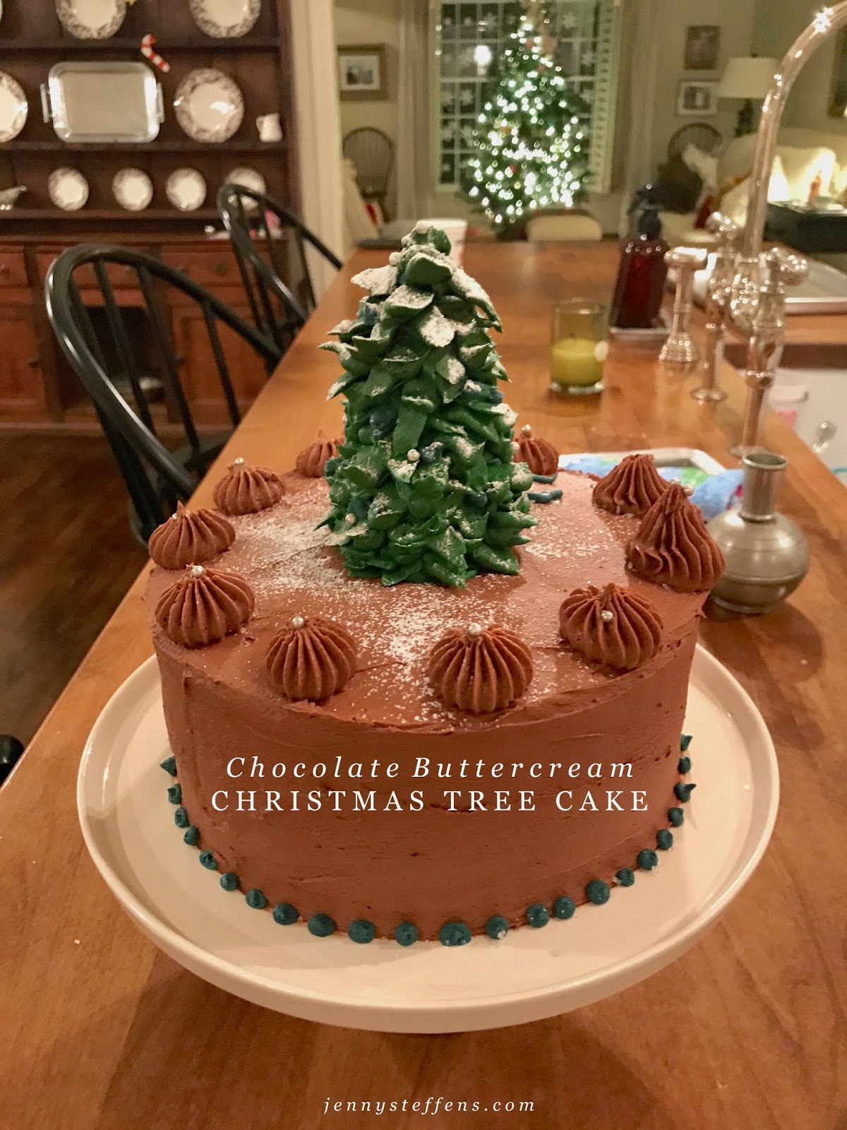 Jenny Steffens Hobick: Chocolate Buttercream Christmas Tree Cake