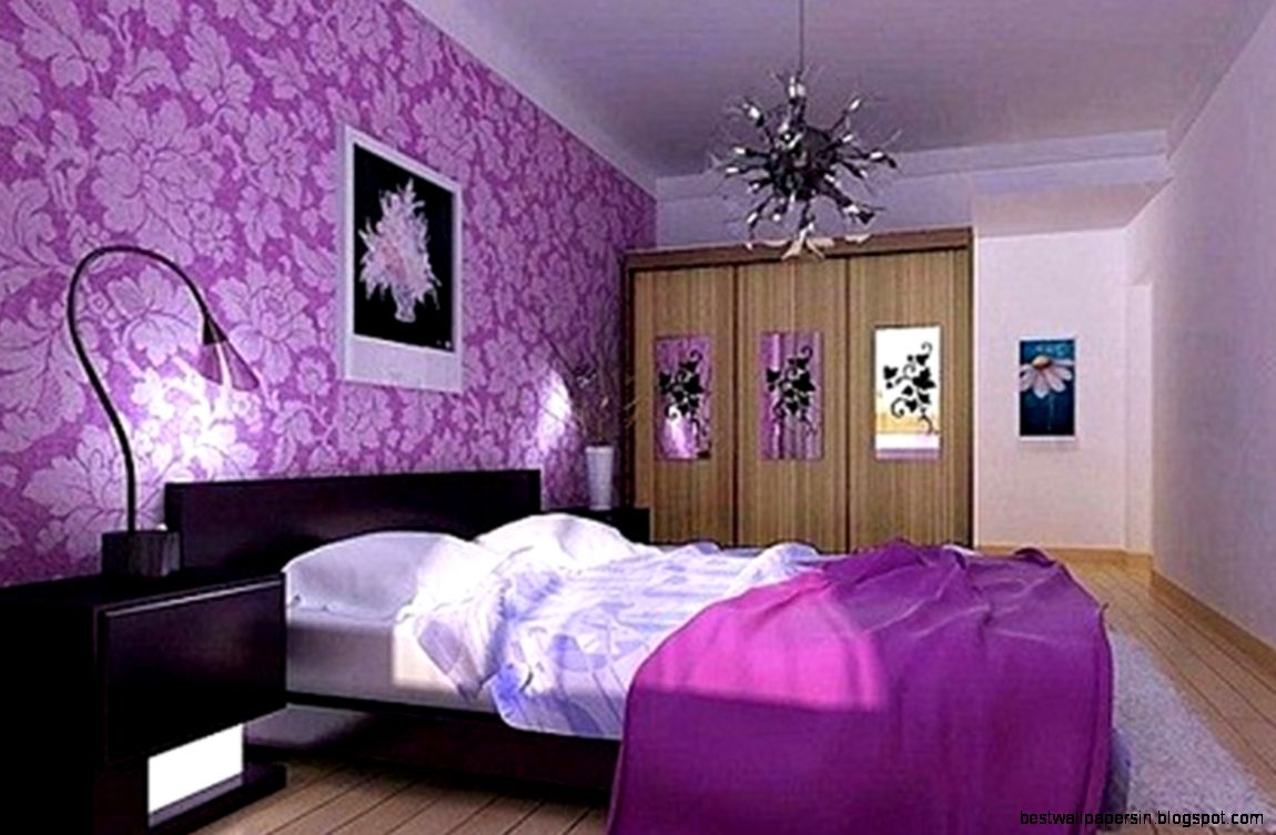 Purple Wallpaper Bedroom