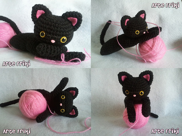 gato negro amigurumi black cat crochet ganchillo peluche