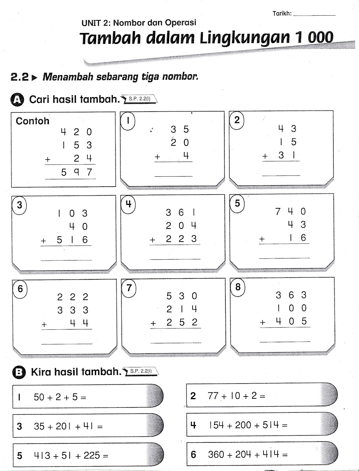 Tambah Lembaran Kerja Matematik Tahun Nota Dan Latihan Tajuk | My XXX