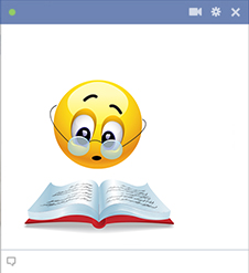 Facebook emoticon with book