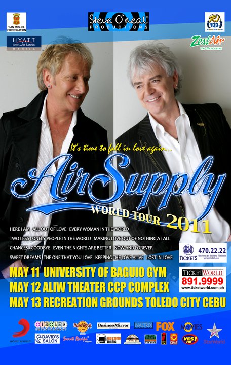 Air Supply LIVE in Manila Poster. picture, image, billboard, photos