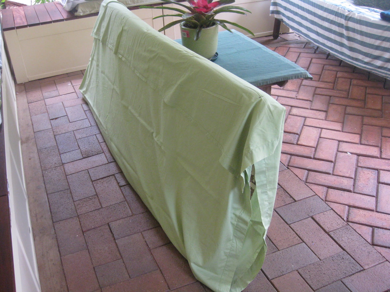 Recovering an old couch cushion, cheaply!