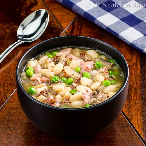 Kitchen Riffs White Bean and Quinoa Soup with Ham
