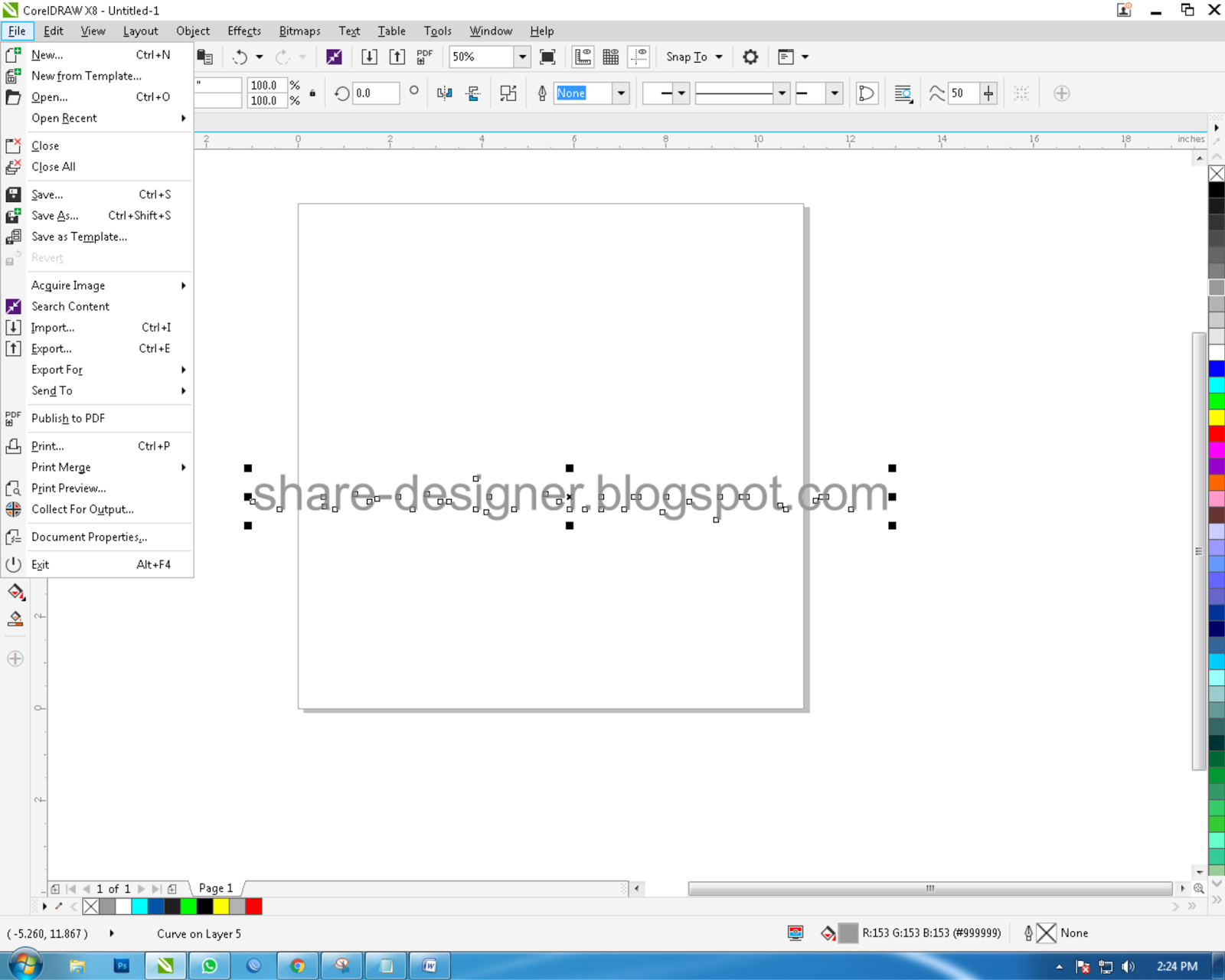 Menumenu yang ada di corelDraw x7