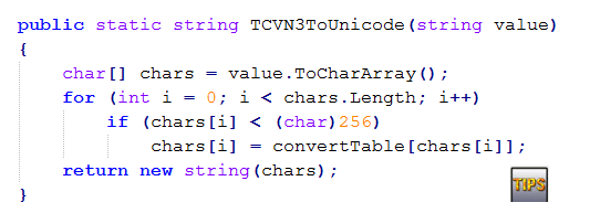 How to "Convert TCVN3 to Unicode" in Csharp - Webzone Tech Tips Zidane