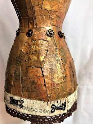 Sara Emily Barker http://sarascloset1.blogspot.com/ Foundry Altered Mannequin #timholtz #foundry #3Dembossing #distresspaints 16
