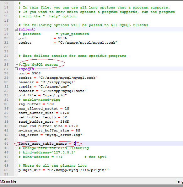Terrapins Sky [MySQL][Resolved] This server is configured with lower