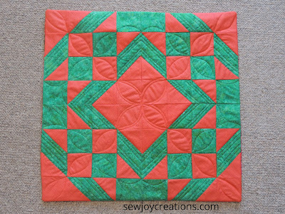 Turnabout Patchwork block quilted cushion cover