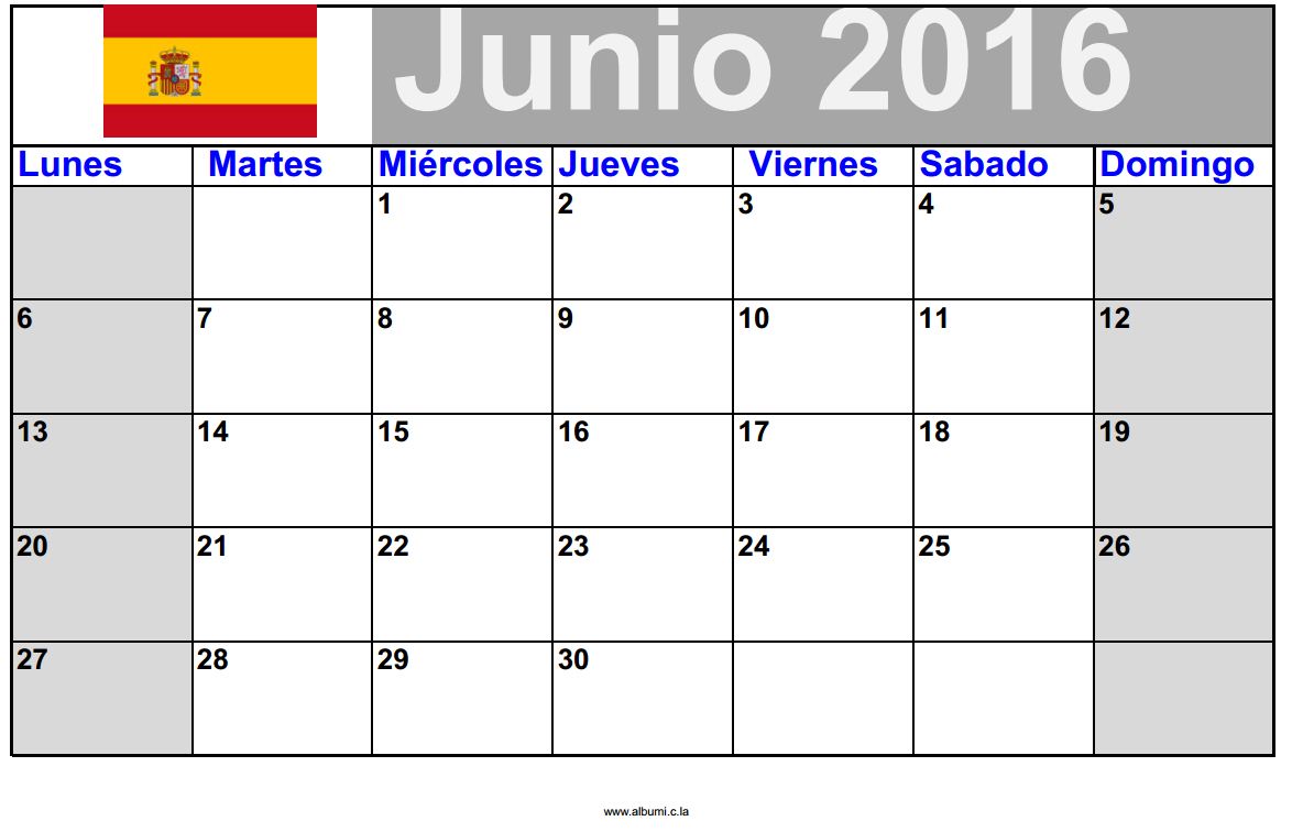 Calendario de junio 2015 para imprimir | calendars - kalendar - Calendario