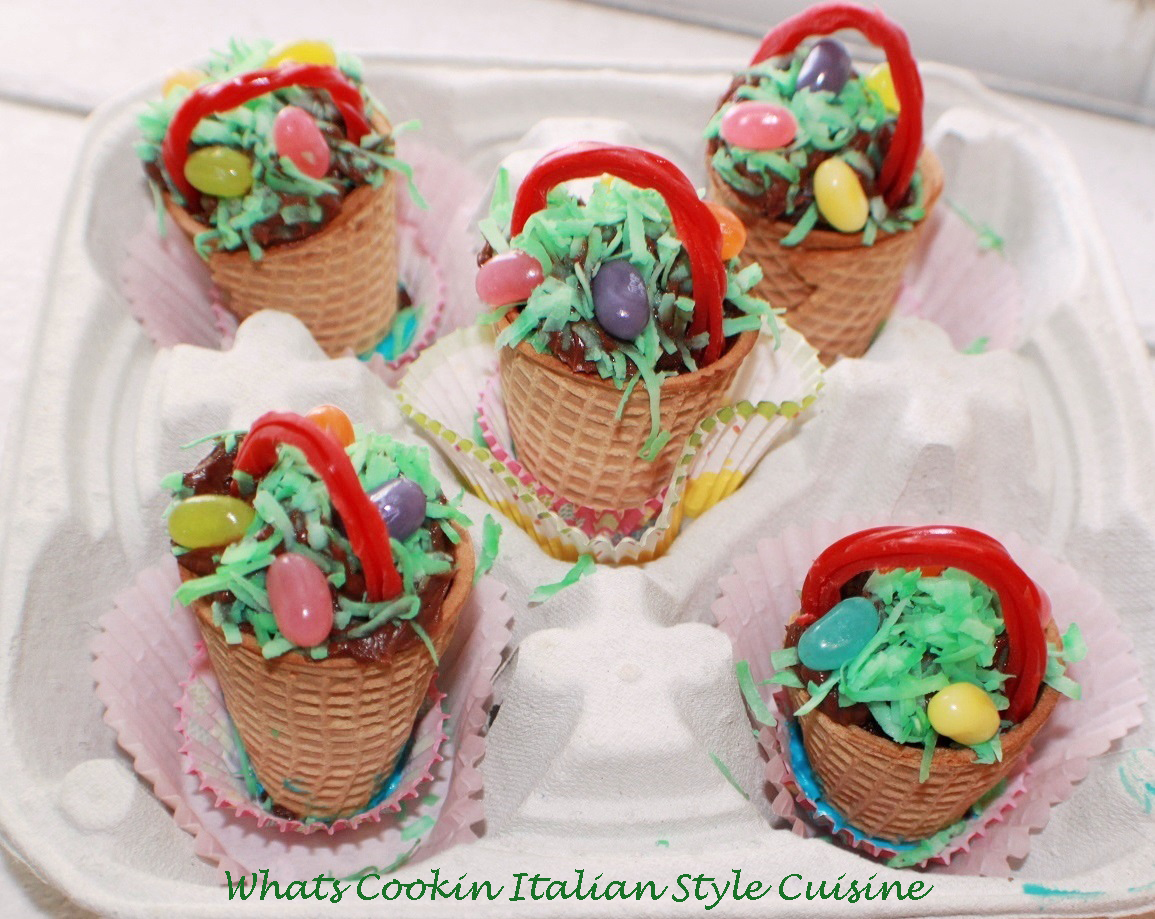 Ice Cream Cone Easter Basket Cupcakes What's Cookin' Italian Style