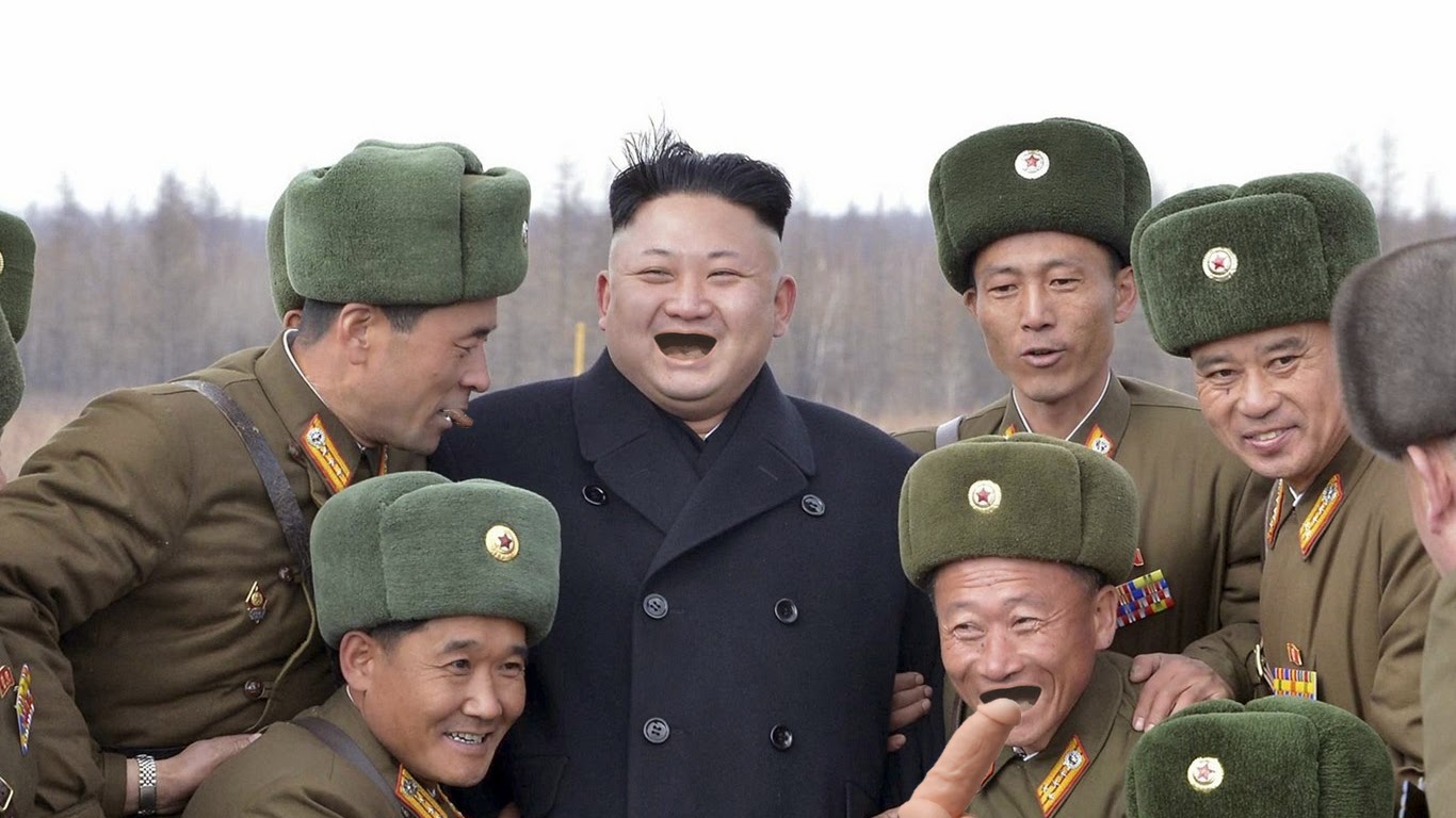 Kim Jong-Un looking at things