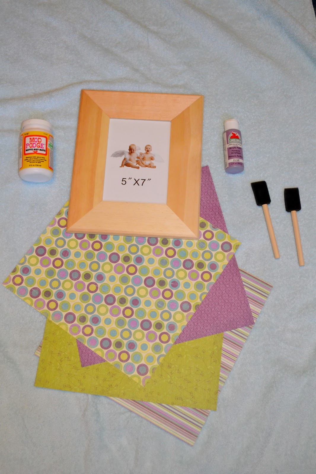 PIGTAILS and PEARLS DIY "Patchwork" Picture Frame