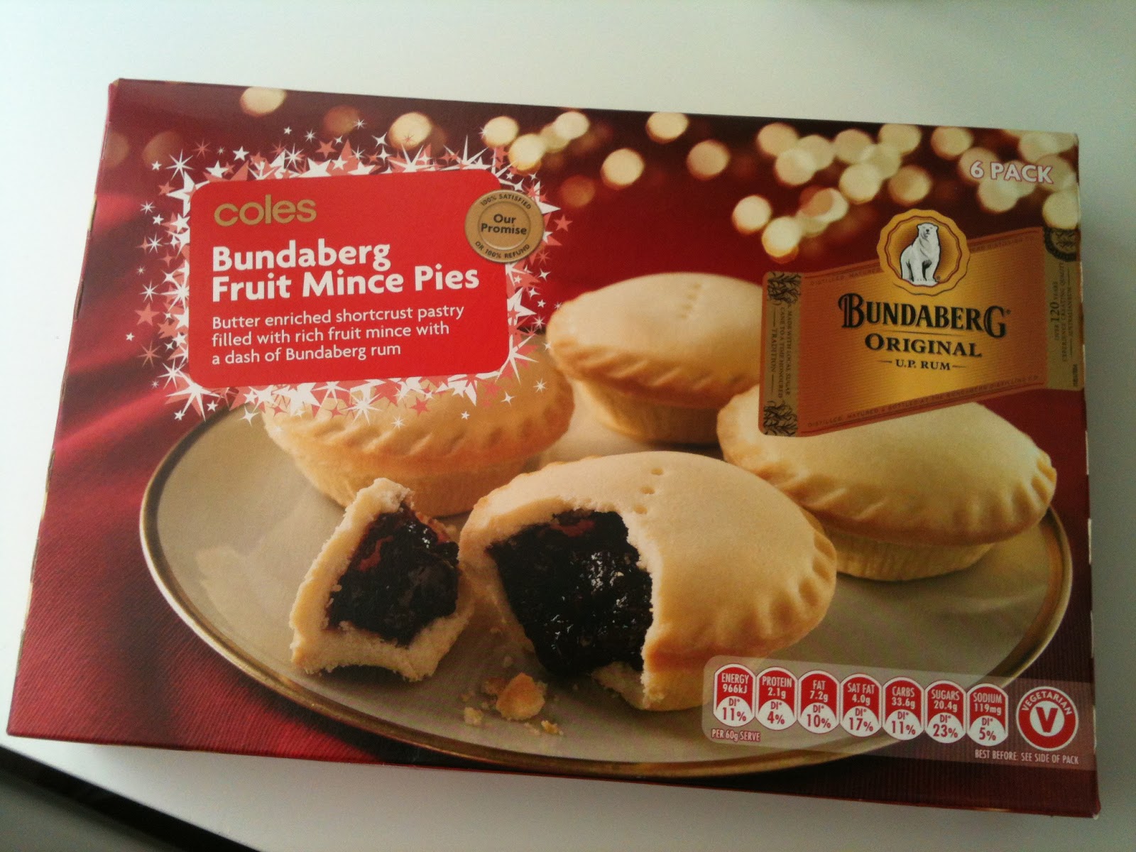 The Mince Pie Administration Coles Bundaberg Rum Mince Pies
