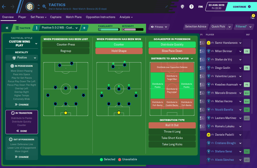 FM20 Inter Tactic In Transition