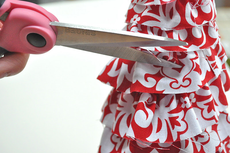 foam cone christmas tree tutorial {fabric covered} Little Birdie Secrets