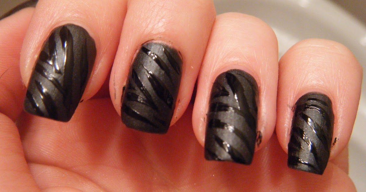 Hail's Nails: Matte Black Zebra Nails
