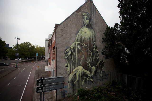 "Alas! how pitiful." street art  Mural By Faith47 In Heerlen, Netherlands.