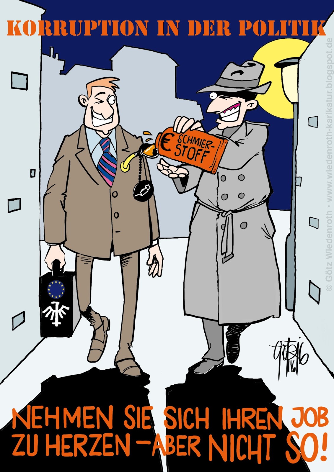 Korruption in der Politik. KarikamurKarikatur! Wiedenroth