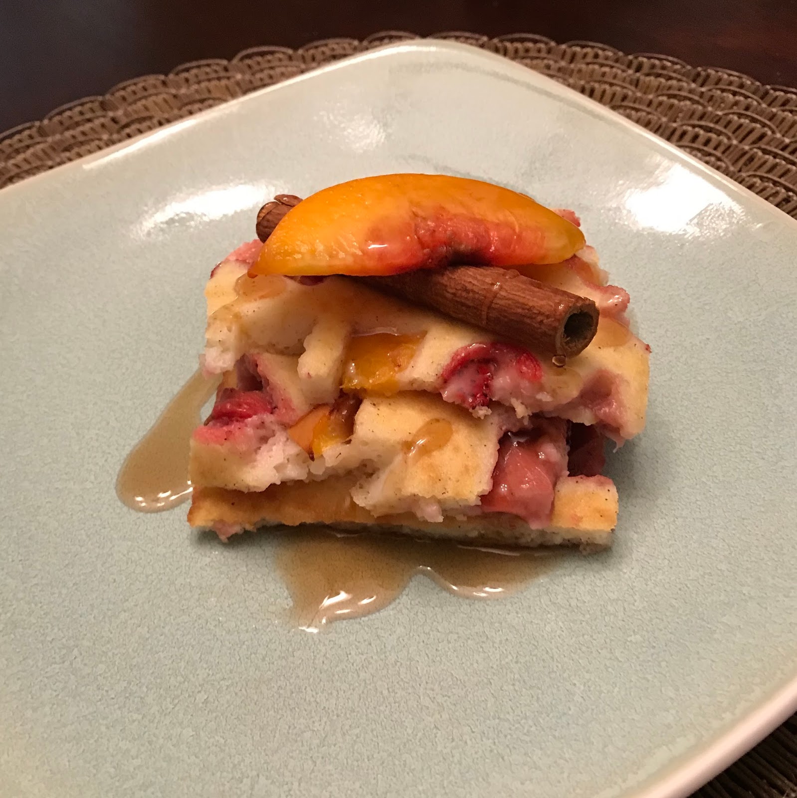 Peachy Cinnamon Sheet Pan Pancakes