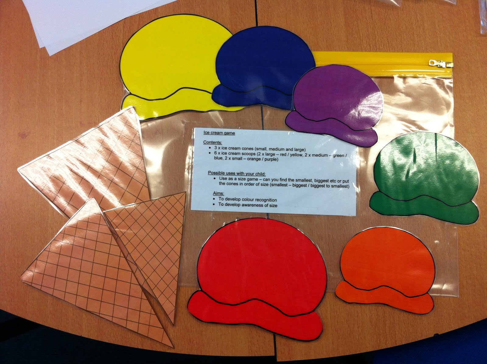 Early language skills through play....... Ice cream game