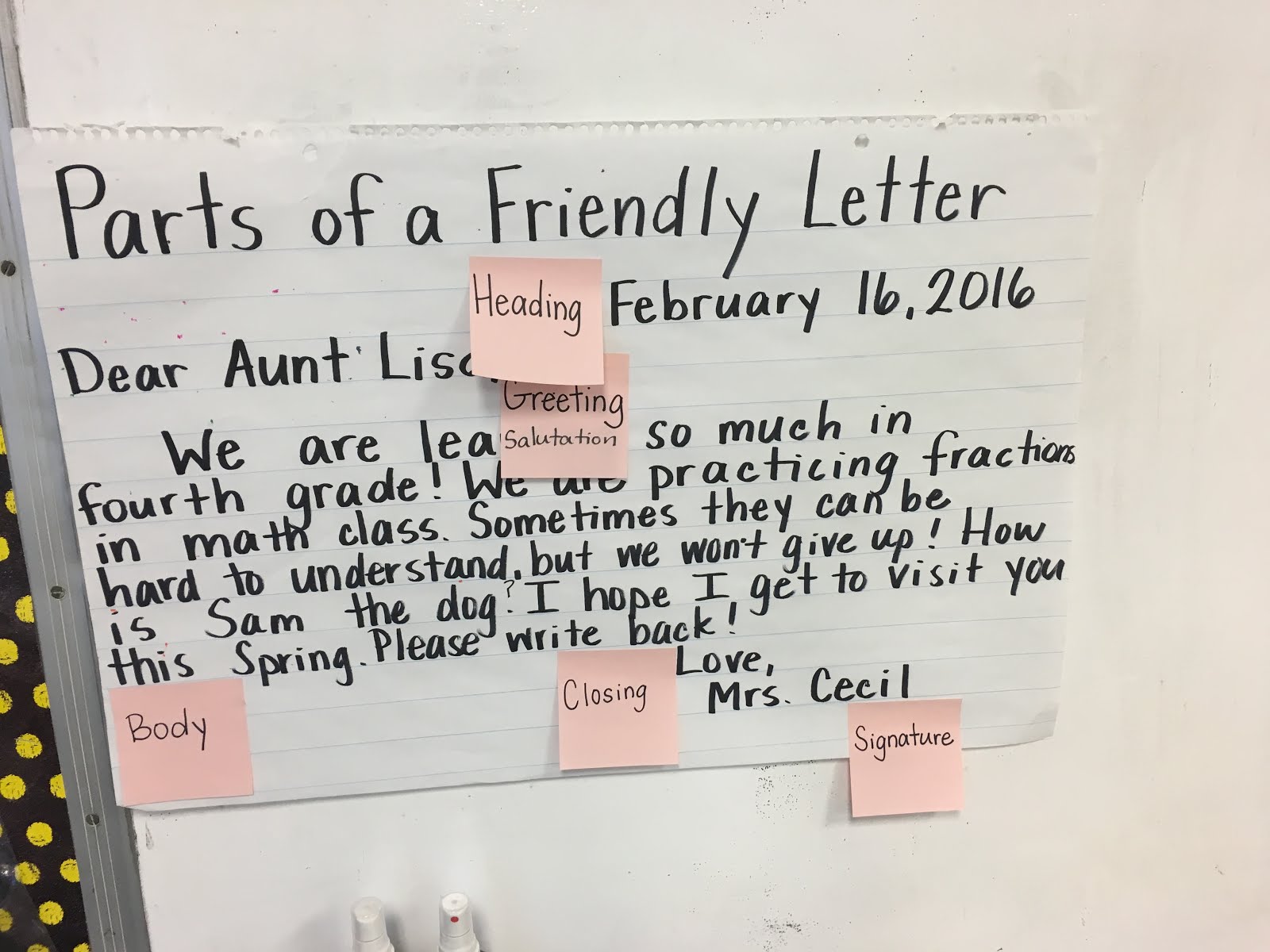 Mrs Elementary Friendly Letter Project