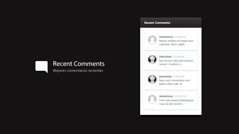 Recent Comments for Blogger