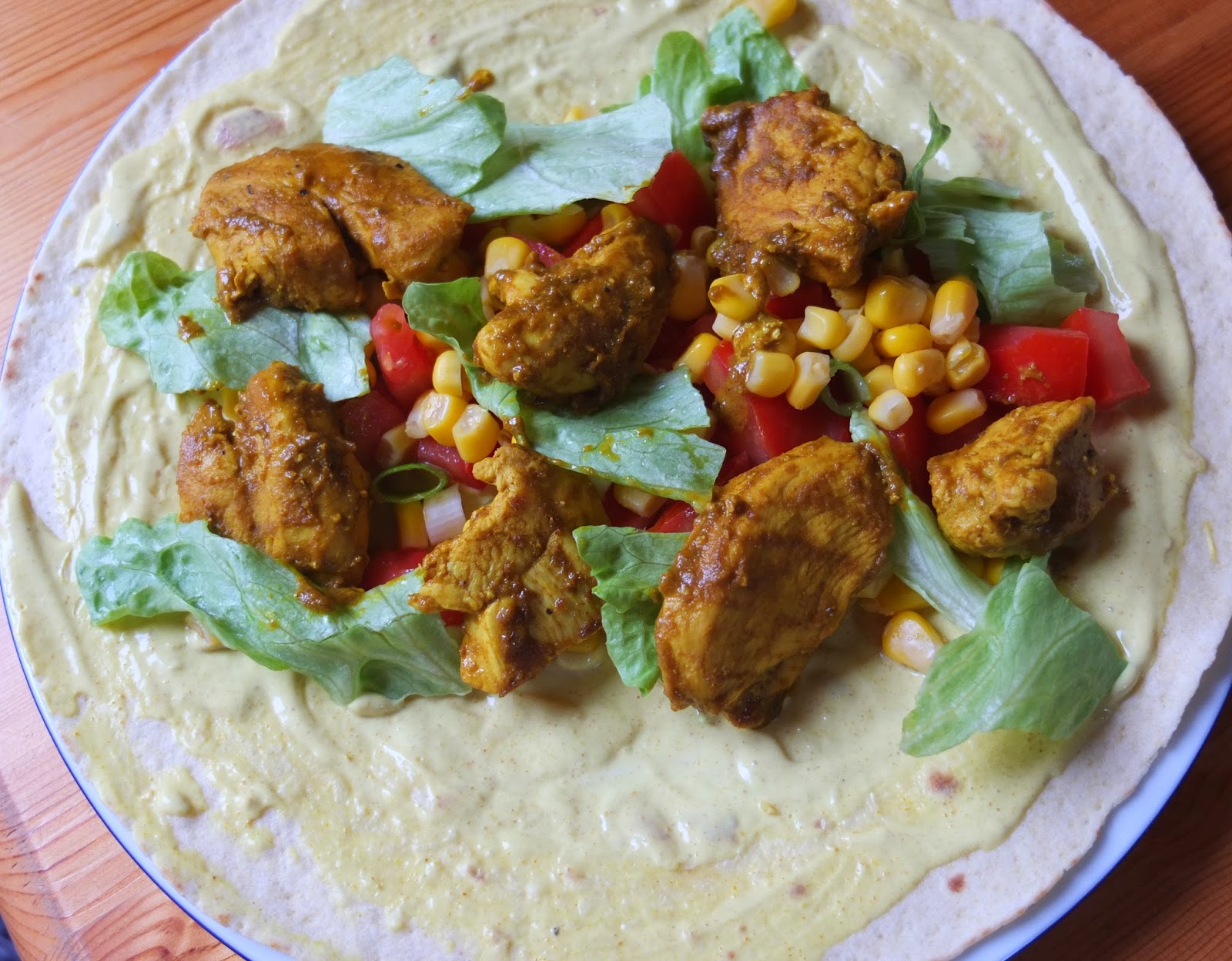 Wraps mit CurryHähnchen und Frischkäse