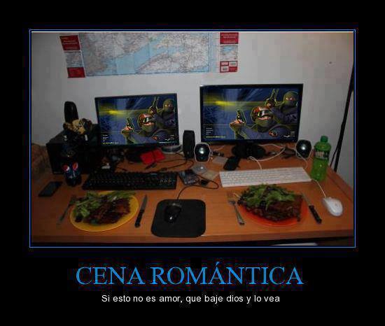 Cena gamer romántica