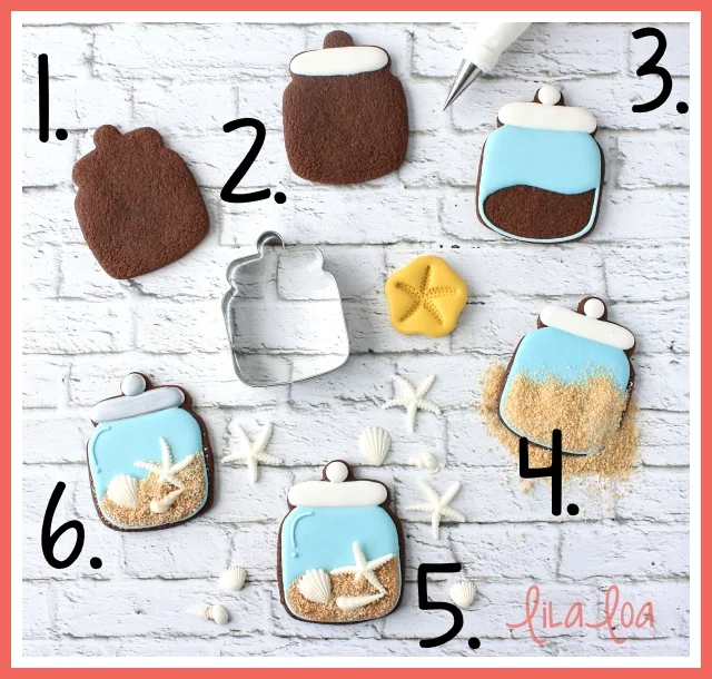 How to make decorated beach and shell cookies -- tutorial