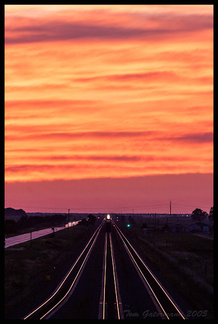 Sunset on the Union Pacific Kearney Subdivision - Maxwell, NE