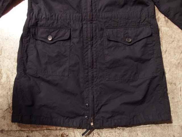 engineered garments over parka in navy nyco ripstop