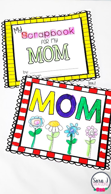 Free mother's day scrapbook for young students to create for their mothers. Includes prompts and places to add pictures.