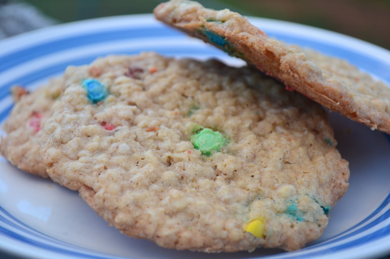 Chewy M&M Oatmeal Cookies