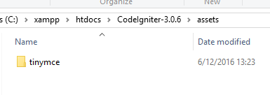 Folder TinyMCE Codeigniter