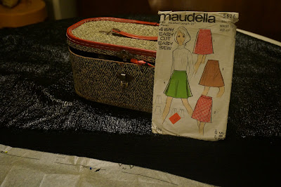 A-line mod mini skirt based on Maudella 5626 pattern  , with huge front zipper instead back zipper .